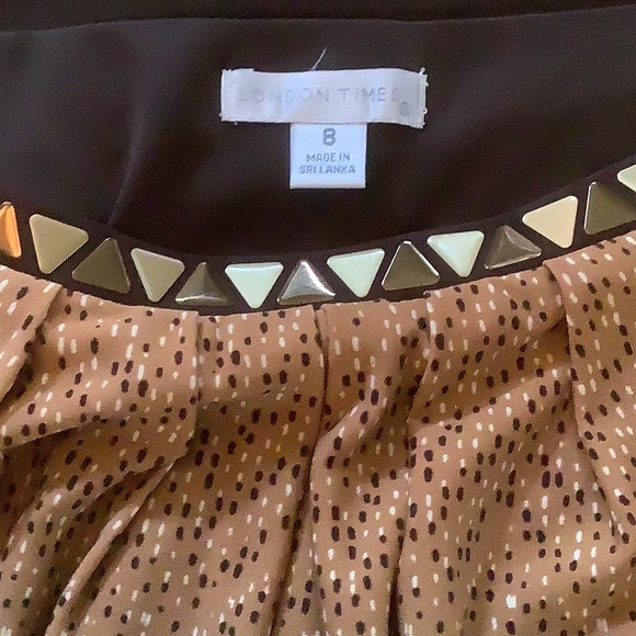 Women’s London Times size 8 brown cream, herringbone, Long sleeves, knee length. - Picture 3 of 6